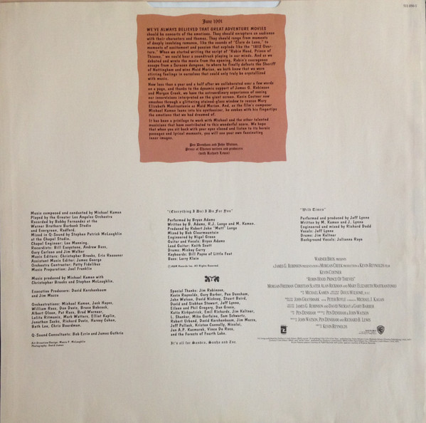 Robin Hood: Prince Of Thieves (Original Motion Picture Soundtrack) - Image 6