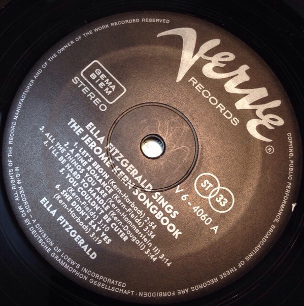 Ella Fitzgerald Sings The Jerome Kern Song Book - Image 3